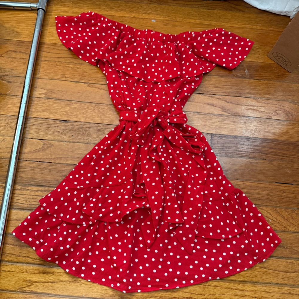 Red and White Polka Dot Dress